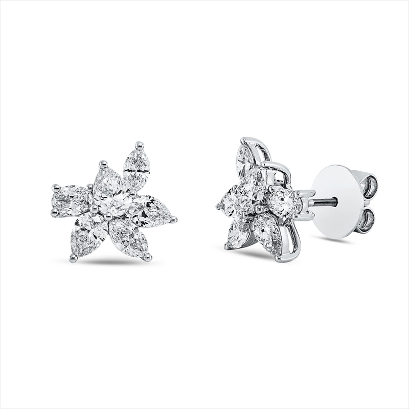 Ohrstecker 18 kt WG, 12 Fant-Schl. 2,32 ct, F-vsi/si