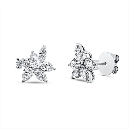 Ohrstecker 18 kt WG, 12 Fant-Schl. 2,32 ct, F-vsi/si