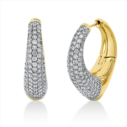 Creolen 14 kt GG, 234 Brill. 4,80 ct, TW-si