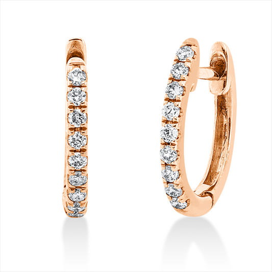 Creolen 18 kt RG, 18 Brill. 0,12 ct, TW-si