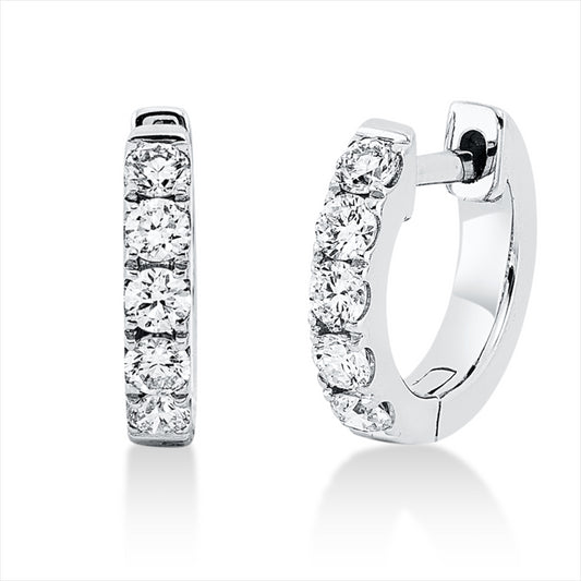 Creolen 18 kt WG, 10 Brill. 0,40 ct, TW-si