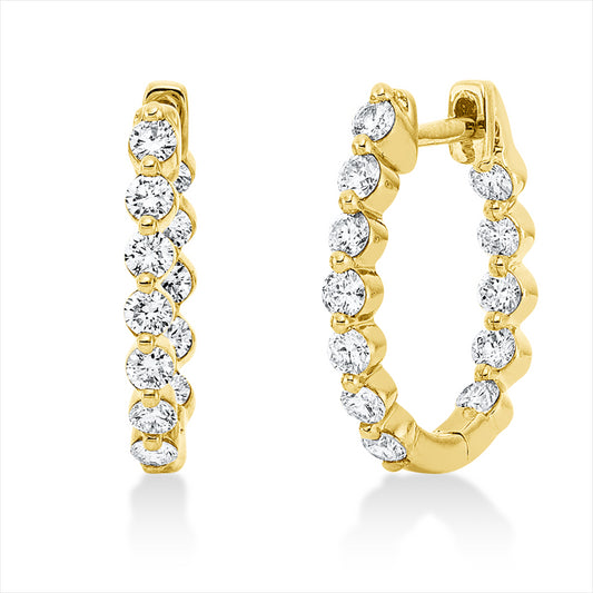 Creolen 18 kt GG, 24 Brill. 0,72 ct, TW-si