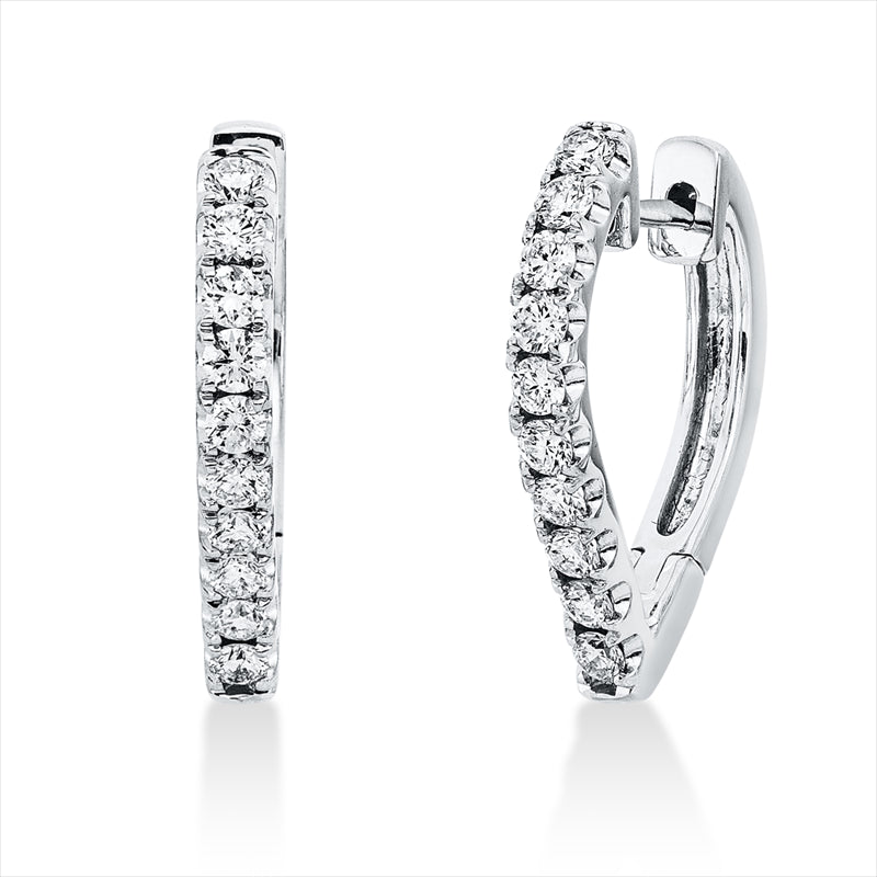 Creolen 18 kt WG, 20 Brill. 0,59 ct, TW-si