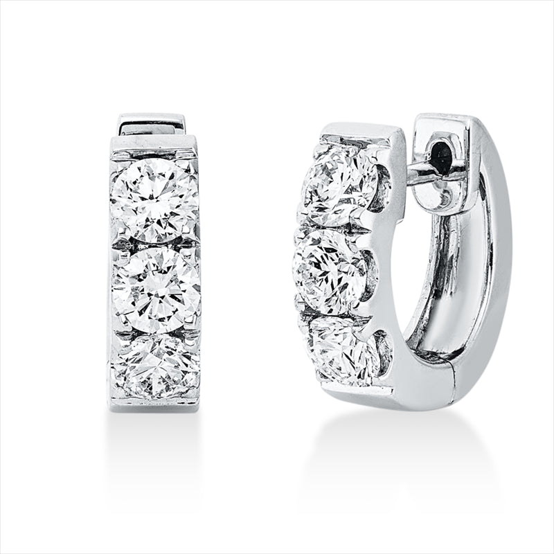 Creolen 18 kt WG, 6 Brill. 1,45 ct, TW-si