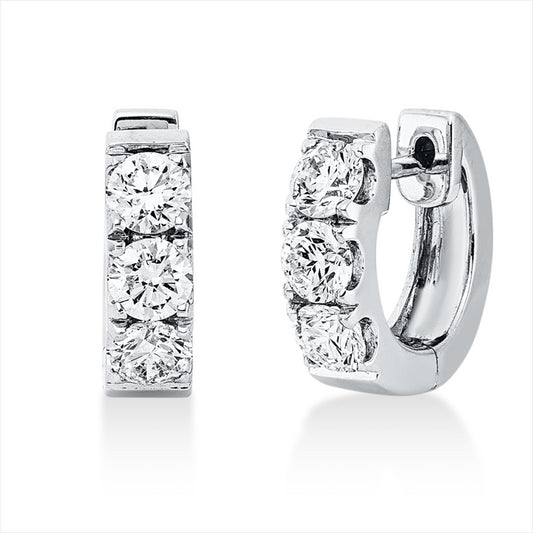 Creolen 18 kt WG, 6 Brill. 1,45 ct, TW-si