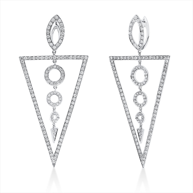Ohrschmuck 18 kt WG, 258 Brill. 2,33 ct, F-si