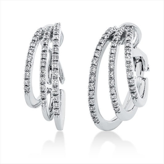 Creolen 18 kt WG, 78 Brill. 0,41 ct, F-vsi