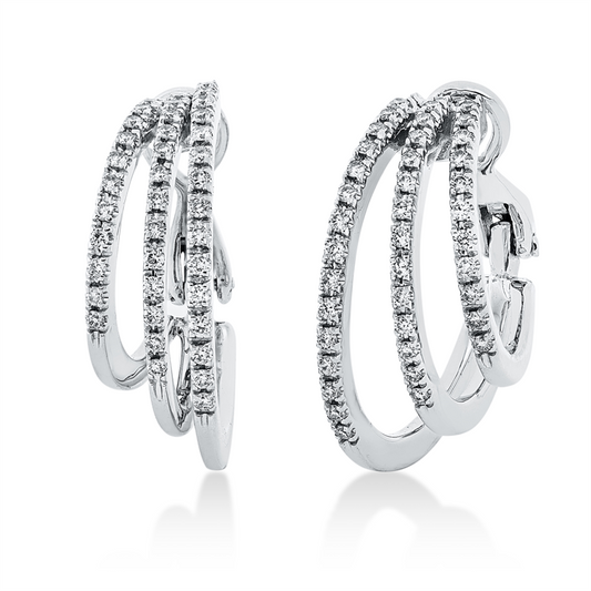Creolen 18 kt WG, 78 Brill. 0,41 ct, F-vsi