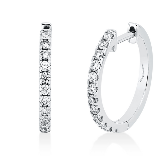 Creolen 18 kt WG, 24 Brill. 0,37 ct, W-si