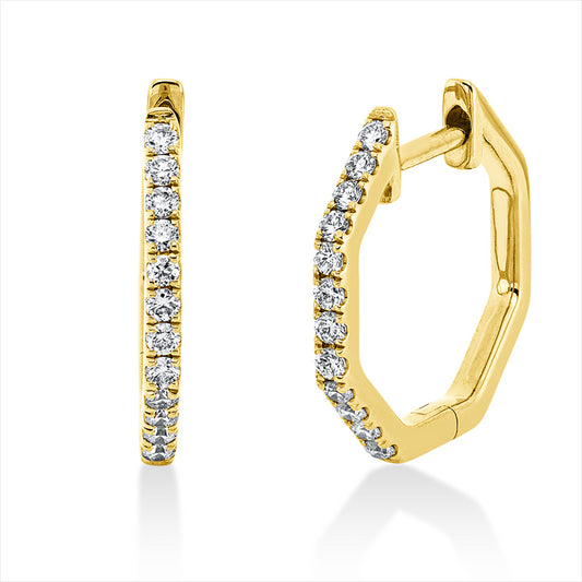 Creolen 18 kt GG, 24 Brill. 0,20 ct, TW-vsi