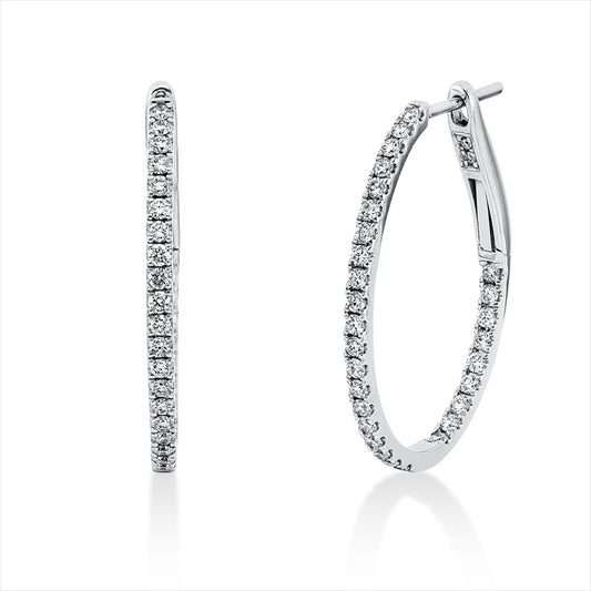 Creolen 18 kt WG, 62 Brill. 0,62 ct, TW-vsi