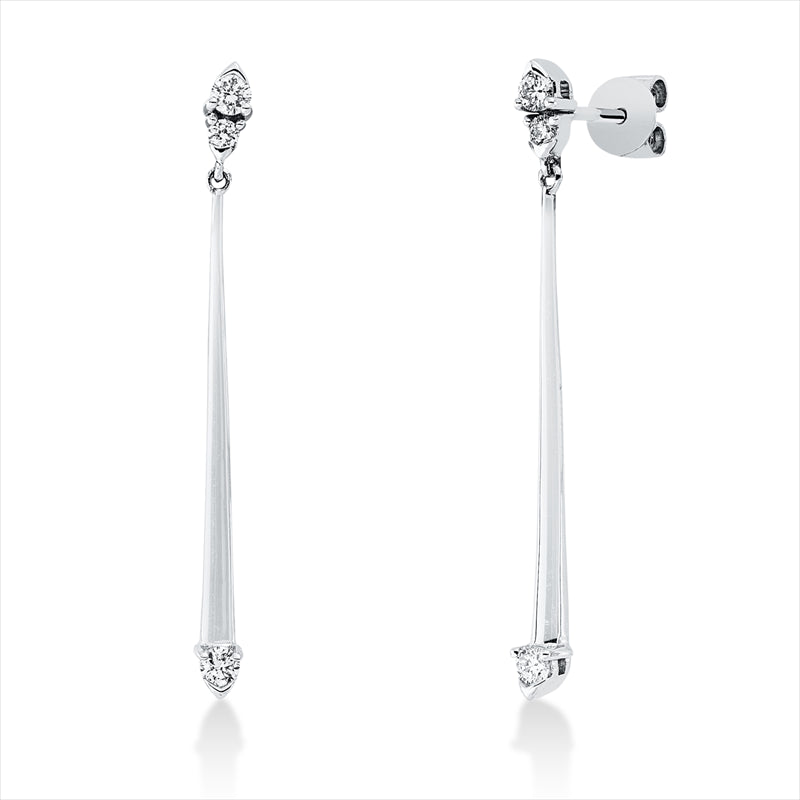 Ohrschmuck 14 kt WG, 6 Brill. 0,23 ct, W-pi