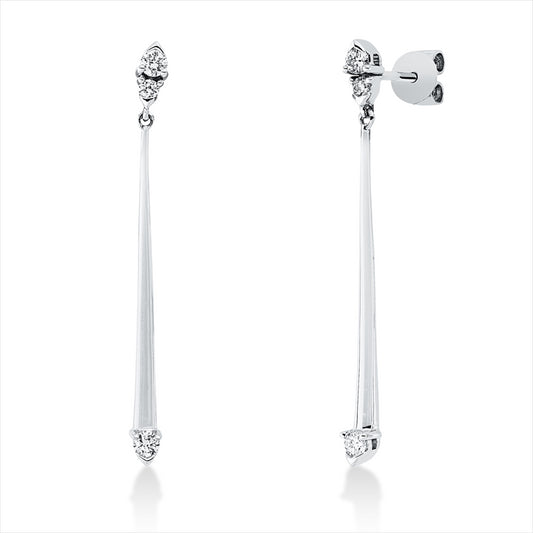 Ohrschmuck 14 kt WG, 6 Brill. 0,23 ct, W-pi