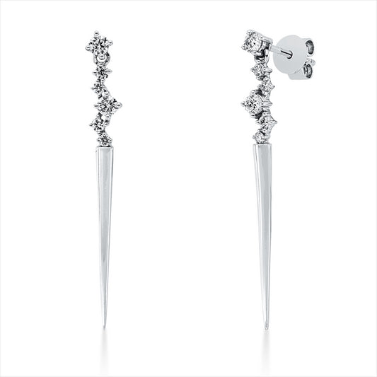 Ohrschmuck 14 kt WG, 12 Brill. 0,28 ct, W-pi