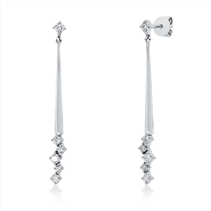 Ohrschmuck 14 kt WG, 12 Brill. 0,41 ct, W-pi