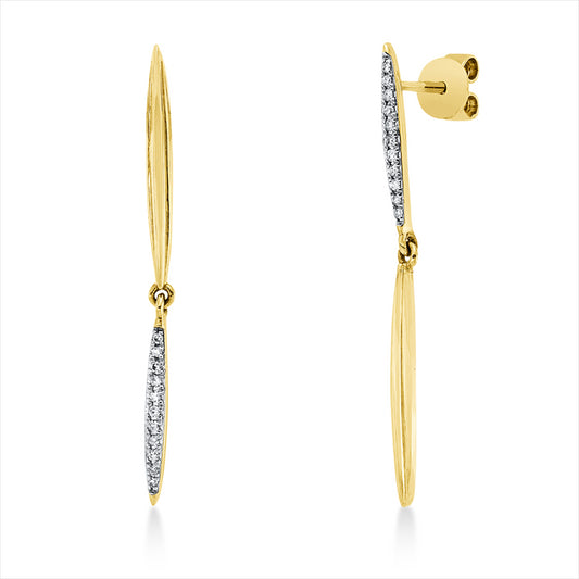 Ohrschmuck 14 kt GG, Fassung rhodiniert, 22 Dia. 0,06 ct, W-pi