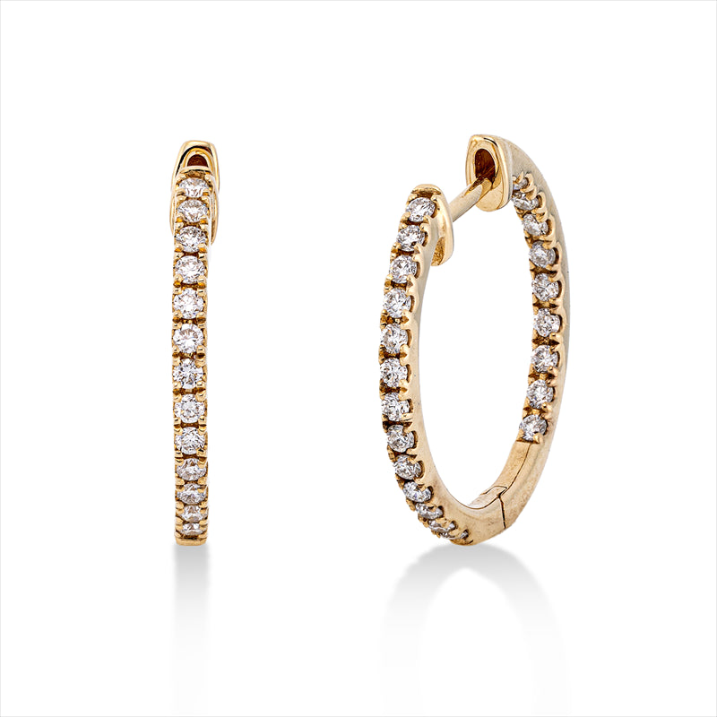 Creolen 14 kt GG, 44 Brill. 0,48 ct, W-pi