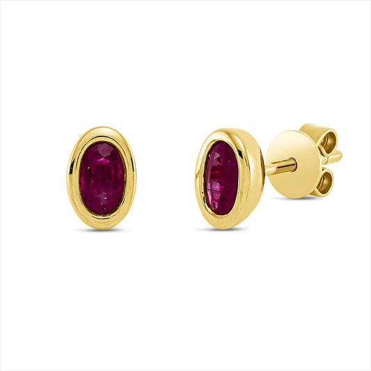 Ohrstecker 18 kt GG, 2 Rubine 0,57 ct rot