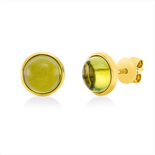 Ohrstecker 18 kt GG, 2 Peridot 3,71 ct