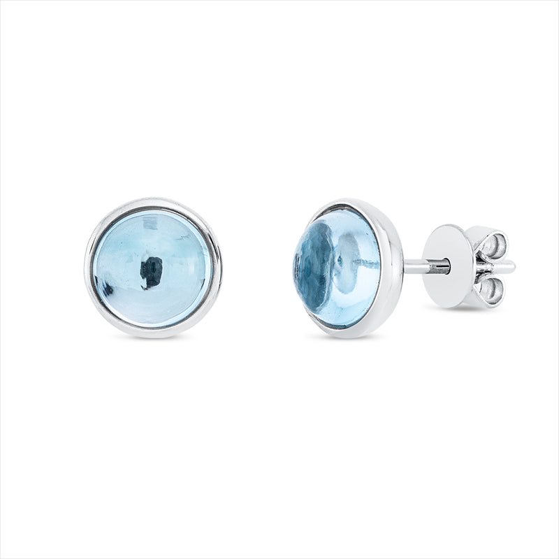 Ohrstecker 18 kt WG, 2 Topase 3,79 ct sky blue