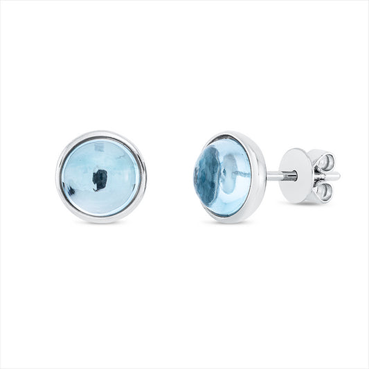 Ohrstecker 18 kt WG, 2 Topase 3,79 ct sky blue