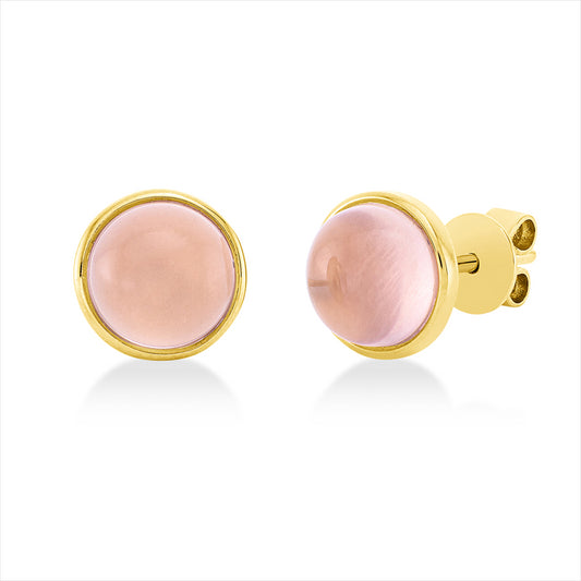 Ohrstecker 18 kt GG, 2 Rosenquarz 3,15 ct