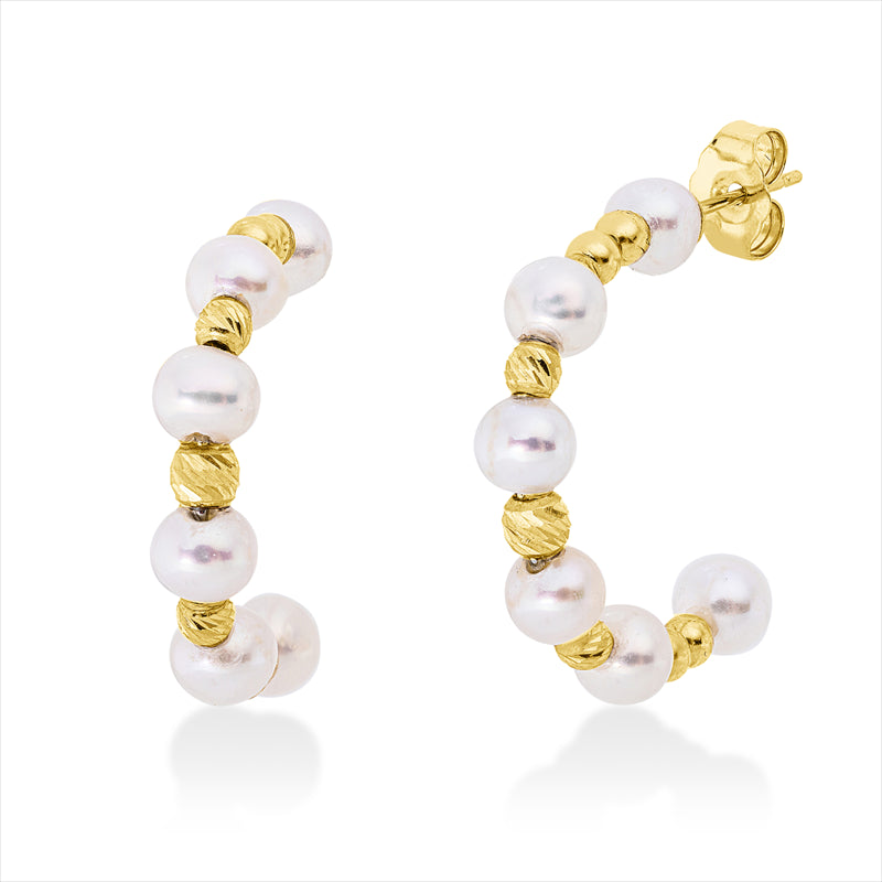 Ohrstecker 18 kt GG, 10 SW weiß 4 mm, 2 SW weiß 4,5 mm