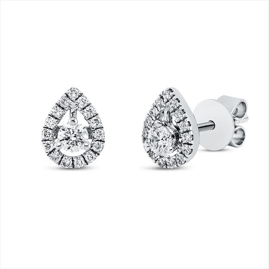 Ohrstecker 18 kt WG, 2 Brill. 0,18 ct, TW-si, 30 Brill. 0,15 ct, W-si