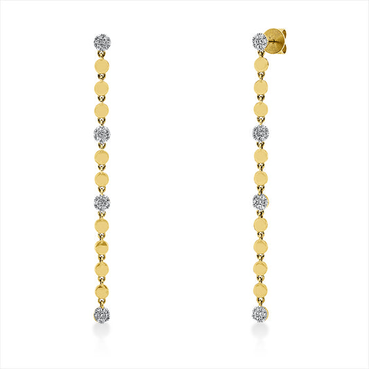 Ohrschmuck 18 kt GG, Fassung rhodiniert, 56 Brill. 0,14 ct, I-si