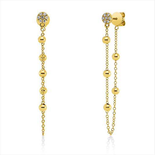 Ohrschmuck 18 kt GG, 14 Brill. 0,08 ct, I-si