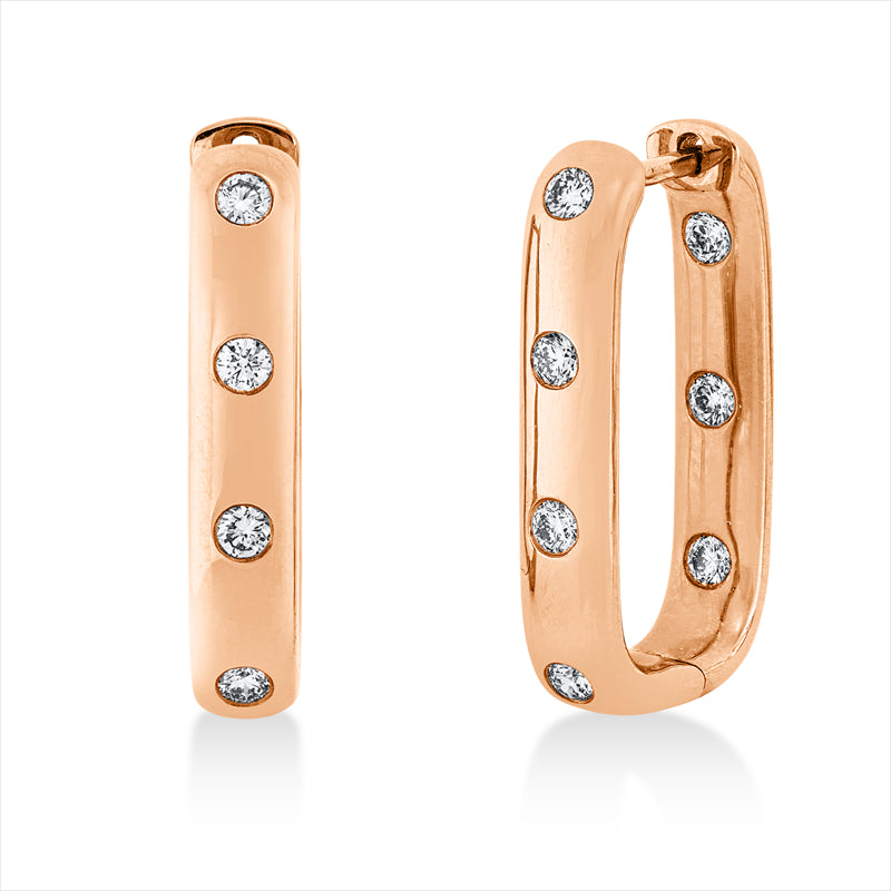 Creolen 18 kt RG, 14 Brill. 0,40 ct, I-si