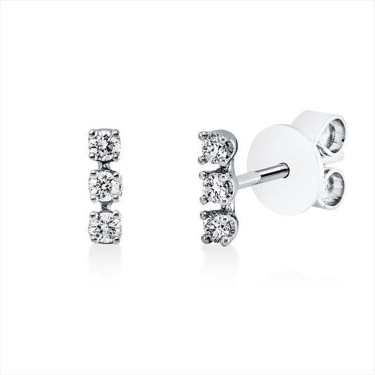 Ohrstecker 18 kt WG, 6 Brill. 0,13 ct, W-si