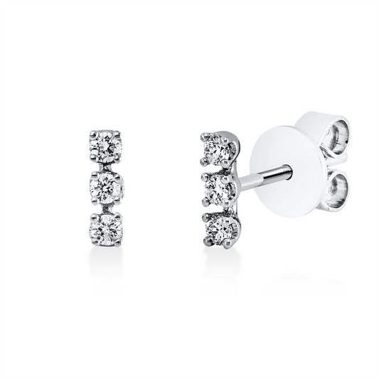Ohrstecker 18 kt WG, 6 Brill. 0,13 ct, W-si