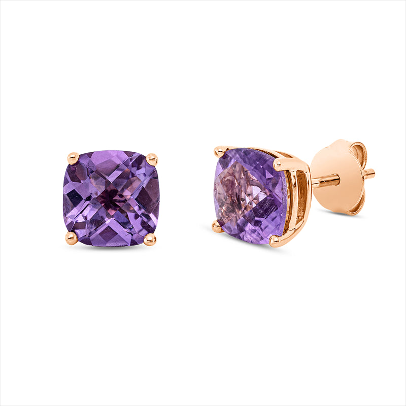 Ohrstecker 18 kt RG, 2 Amethyste 5,31 ct lila