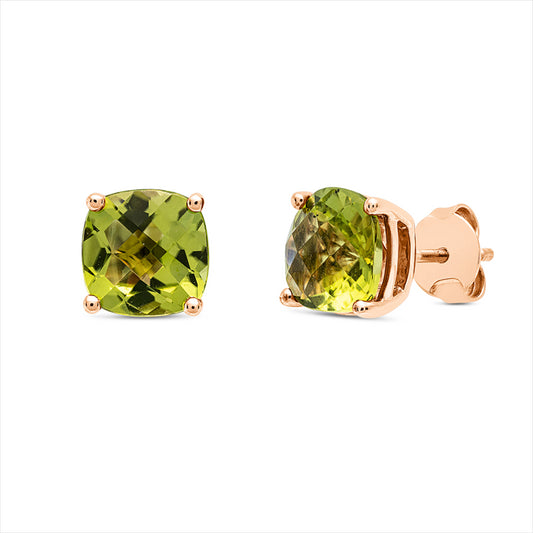 Ohrstecker 18 kt RG, 2 Peridot 4,28 ct grün