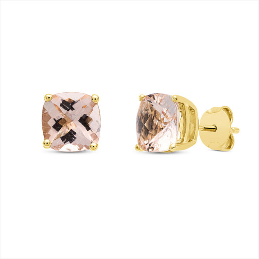 Ohrstecker 18 kt GG, 2 Morganit 3,72 ct rosa