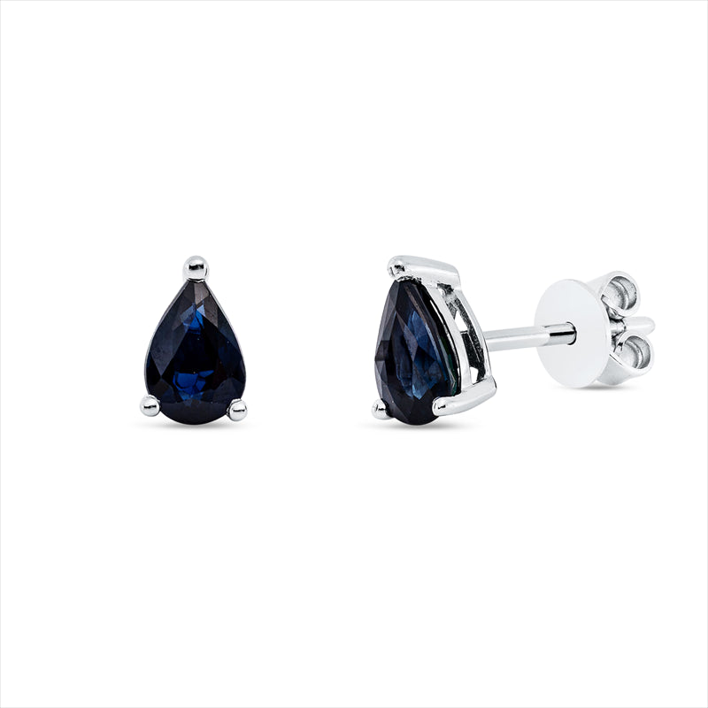 Ohrstecker 18 kt WG, 2 Saphire 1,06 ct blau