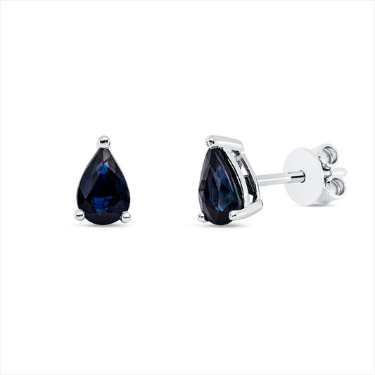 Ohrstecker 18 kt WG, 2 Saphire 1,06 ct blau