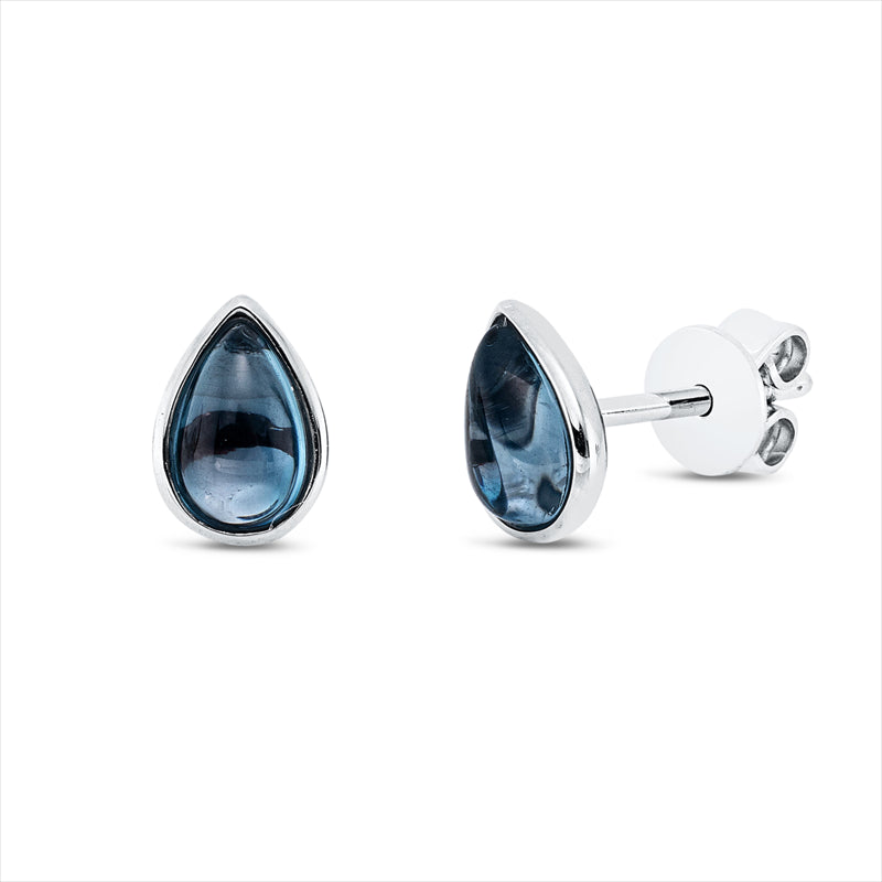 Ohrstecker 18 kt WG, 2 Topase 0,93 ct Lond. blue