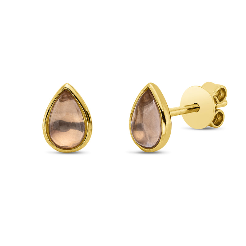 Ohrstecker 18 kt GG, 2 Rosenquarz 0,80 ct