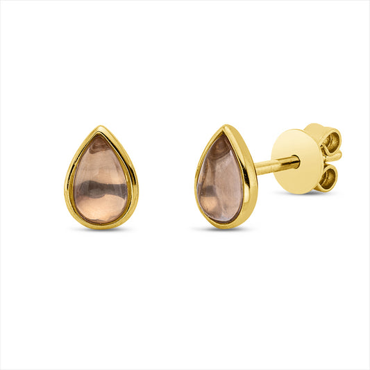 Ohrstecker 18 kt GG, 2 Rosenquarz 0,80 ct