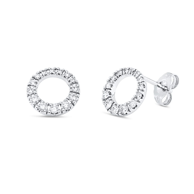 Ohrstecker 14 kt WG, 28 Brill. 0,34 ct, W-si