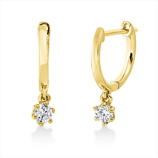 Ohrschmuck 18 kt GG, 2 Brill. 0,17 ct, TW-si