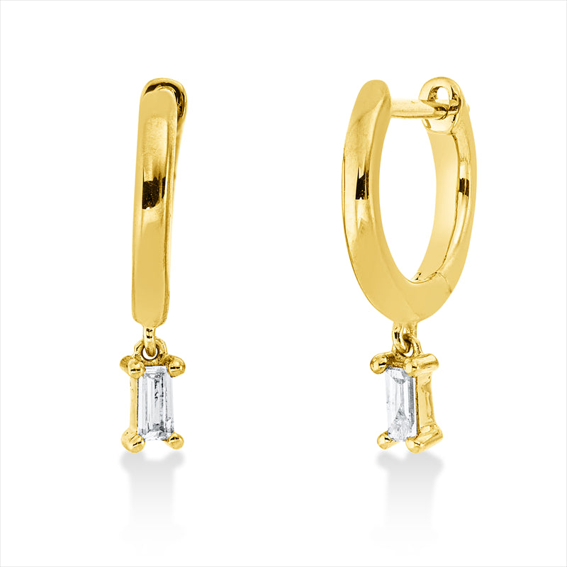 Ohrschmuck 18 kt GG, 2 Bag. 0,08 ct, TW-si