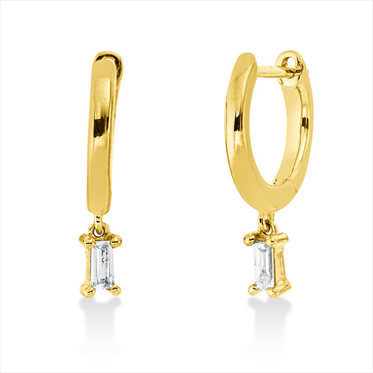 Ohrschmuck 18 kt GG, 2 Bag. 0,08 ct, TW-si