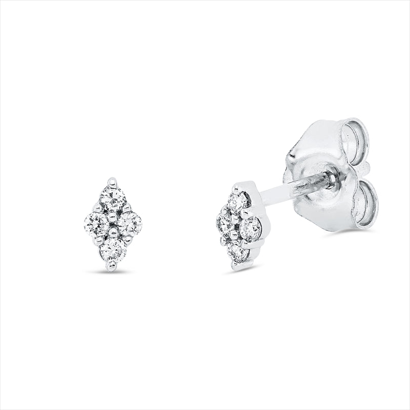 Ohrstecker 18 kt WG, 8 Brill. 0,06 ct, TW-si