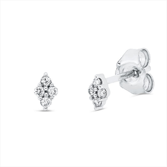 Ohrstecker 18 kt WG, 8 Brill. 0,06 ct, TW-si