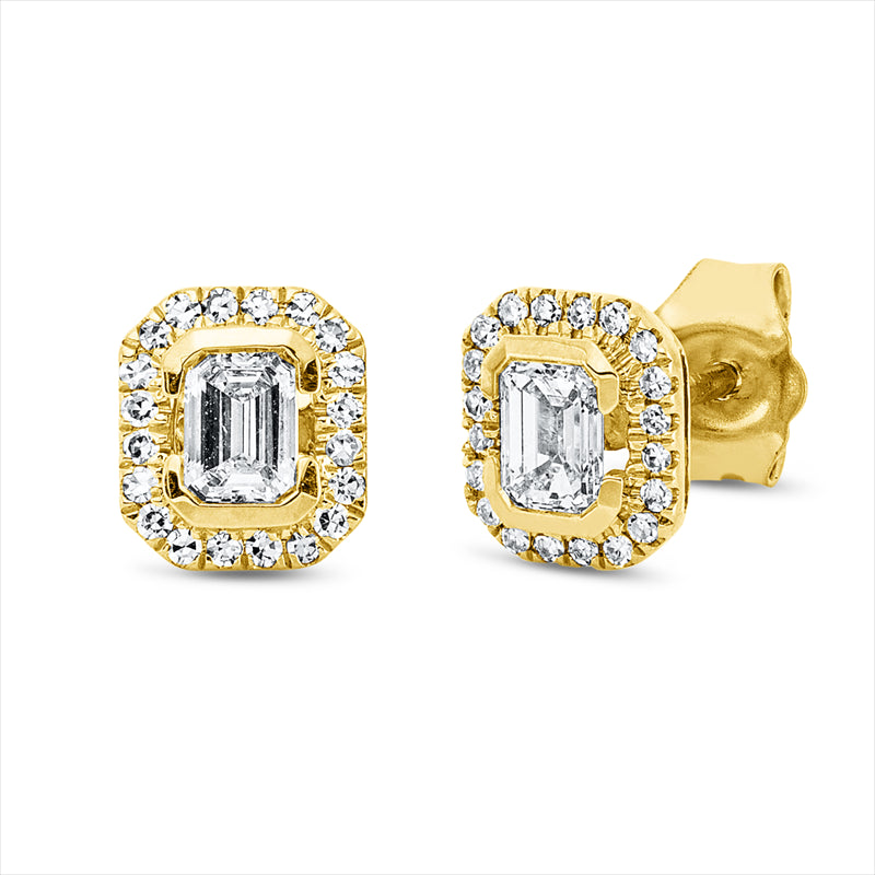 Ohrstecker 18 kt GG, 2 Sm.schliff 0,40 ct, TW-si, 40 Dia. 0,11 ct, TW-si