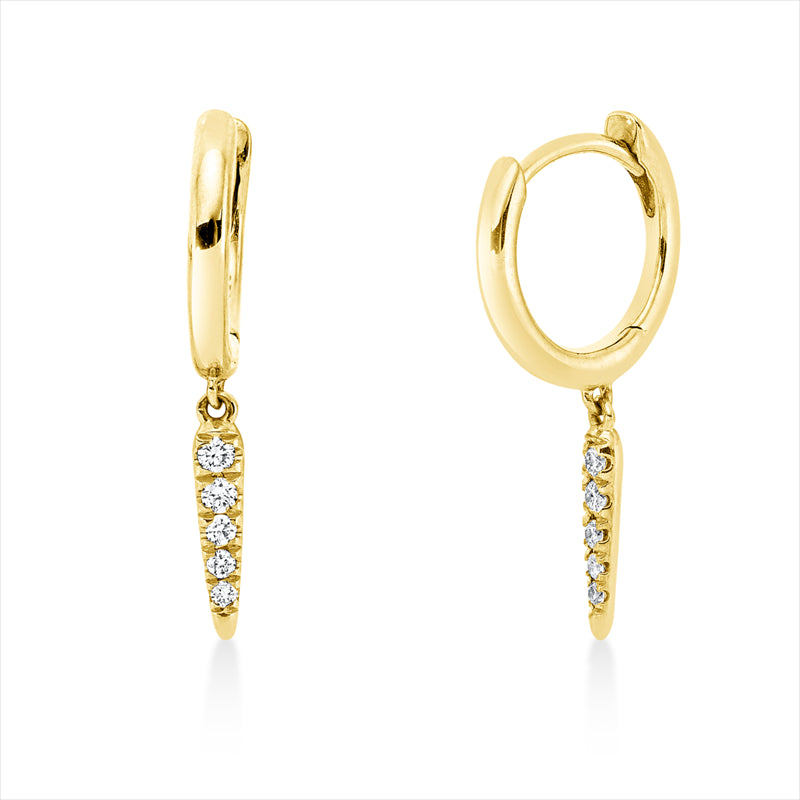 Ohrschmuck 18 kt GG, 8 Brill. 0,05 ct, TW-si, 2 Dia. 0,01 ct, TW-si