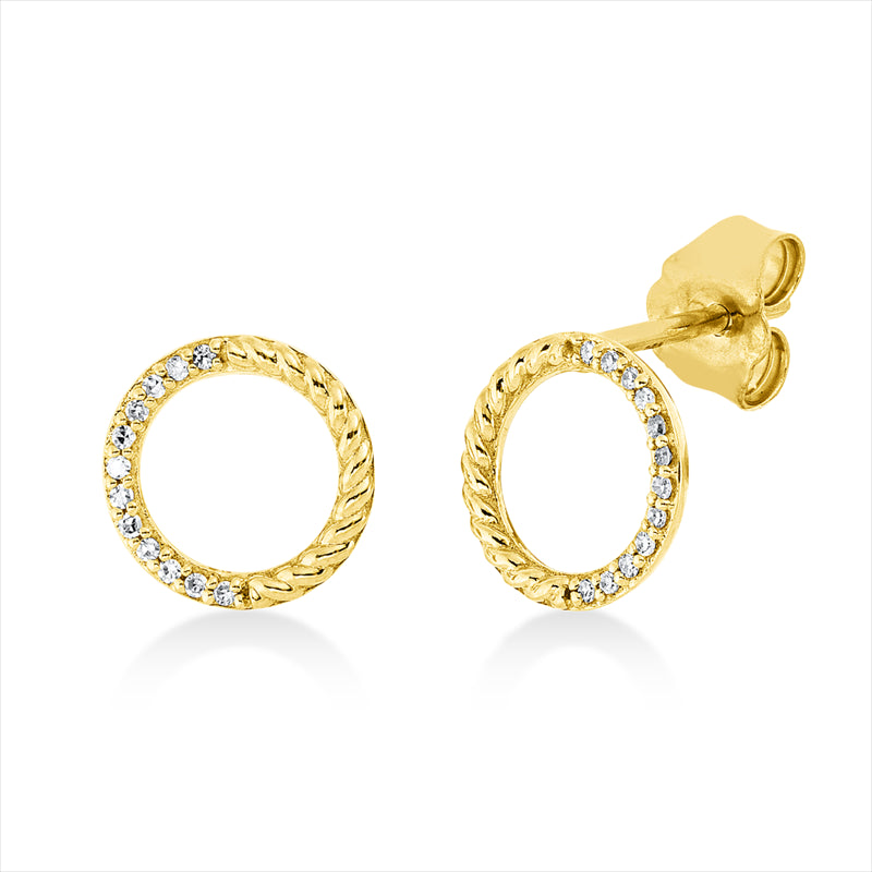 Ohrstecker 18 kt GG, 24 Dia. 0,05 ct, TW-si